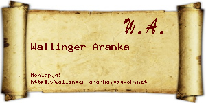 Wallinger Aranka névjegykártya